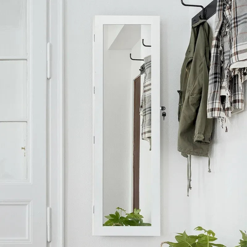 Costway Armoire à bijoux murale avec miroir et lumières LED