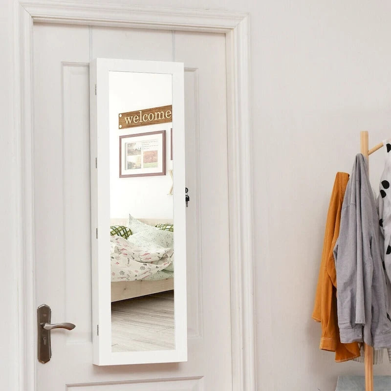 Costway Armoire à bijoux murale avec miroir et lumières LED