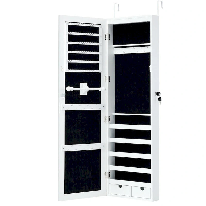 Costway Armoire à bijoux murale avec miroir et lumières LED