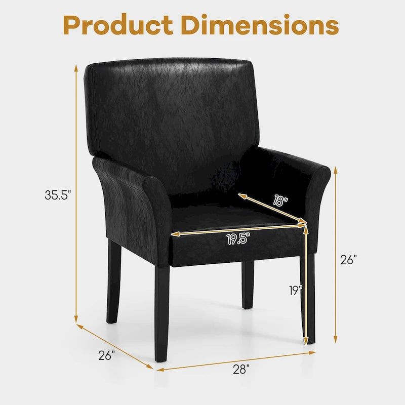 Fauteuil de bureau en cuir PU Costway pour visiteurs/réception - Voir les détails