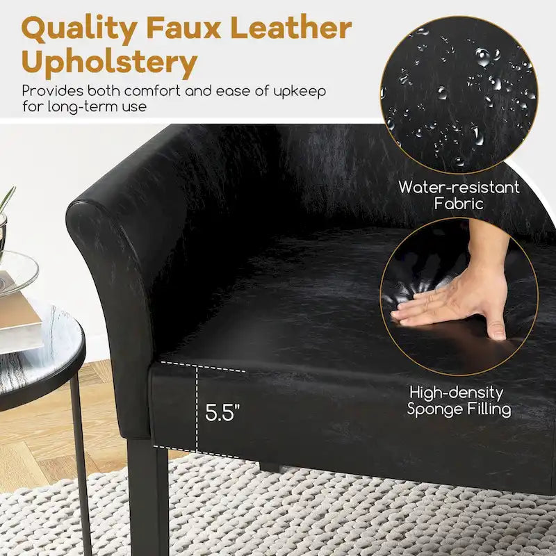 Fauteuil de bureau en cuir PU Costway pour visiteurs/réception - Voir les détails