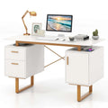 Bureau d'ordinateur Costway 51 avec plateau flottant et deux tiroirs