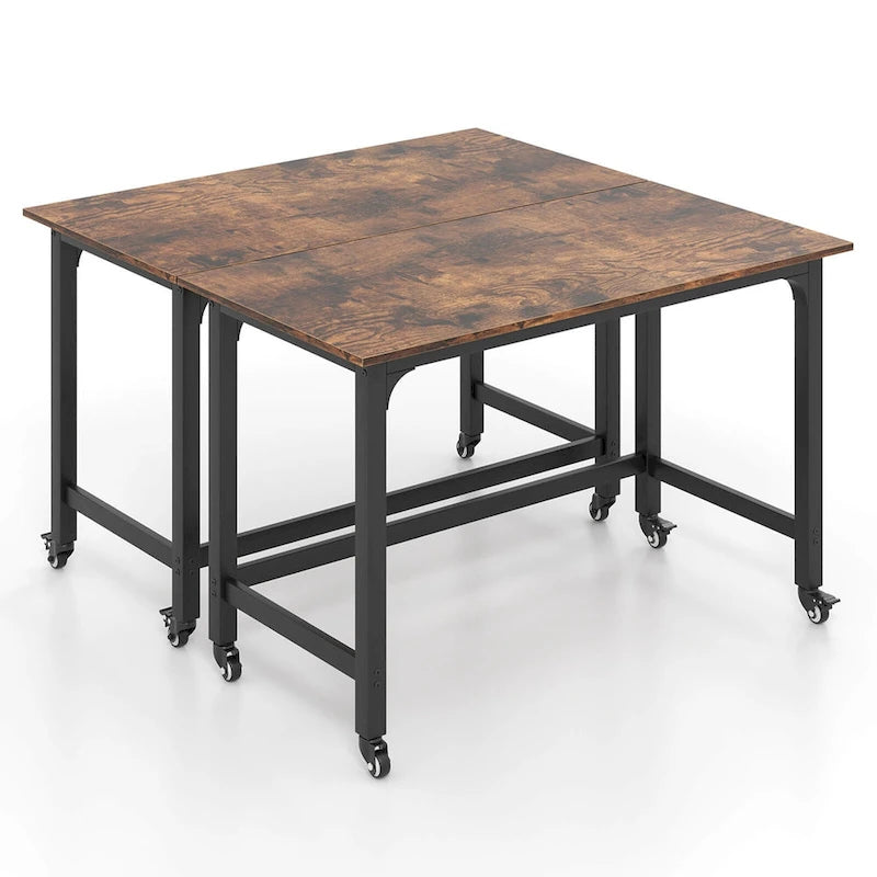Costway Bureau informatique roulant 1/2/4 pièces, cadre métallique, table pour PC portable