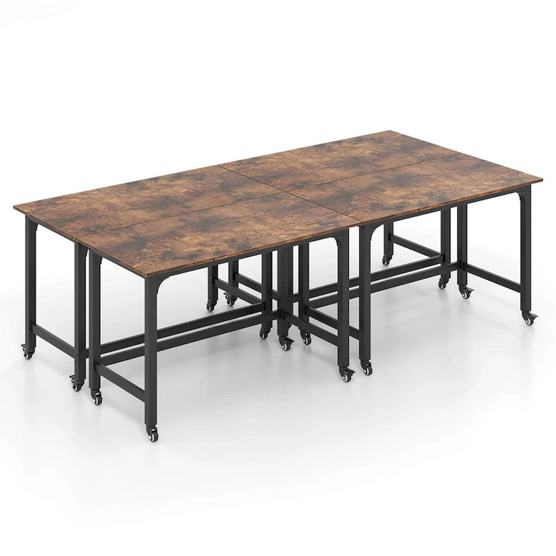 Costway Bureau informatique roulant 1/2/4 pièces, cadre métallique, table pour PC portable