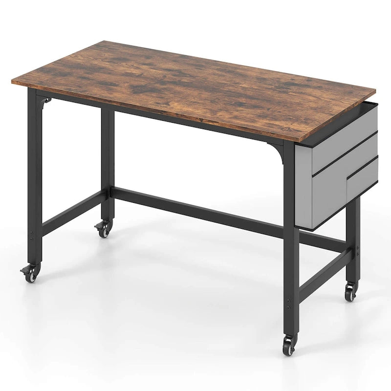 Costway Bureau informatique roulant 1/2/4 pièces, cadre métallique, table pour PC portable
