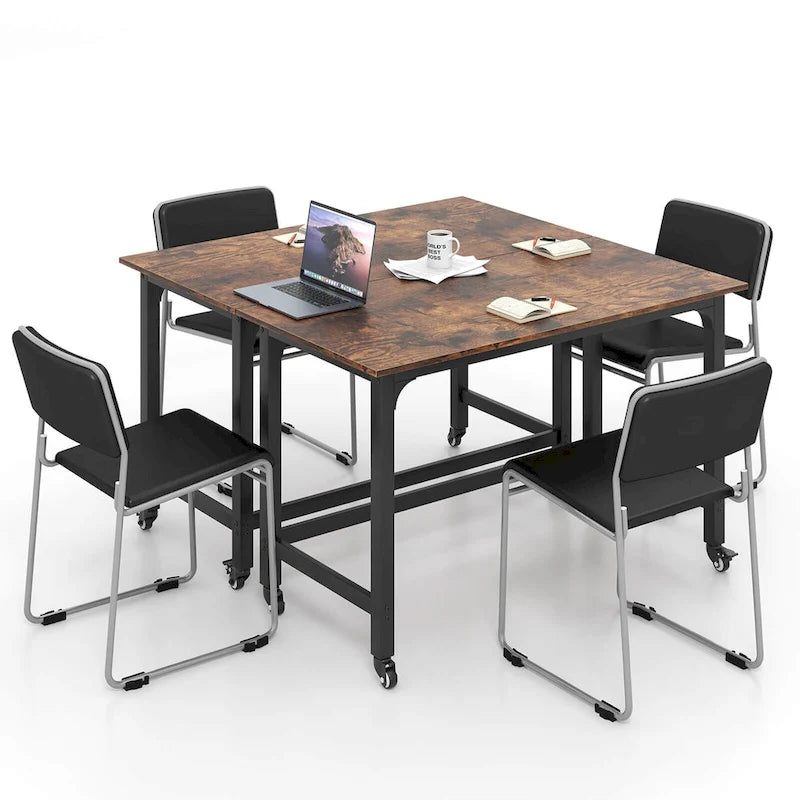 Costway Bureau informatique roulant 1/2/4 pièces, cadre métallique, table pour PC portable