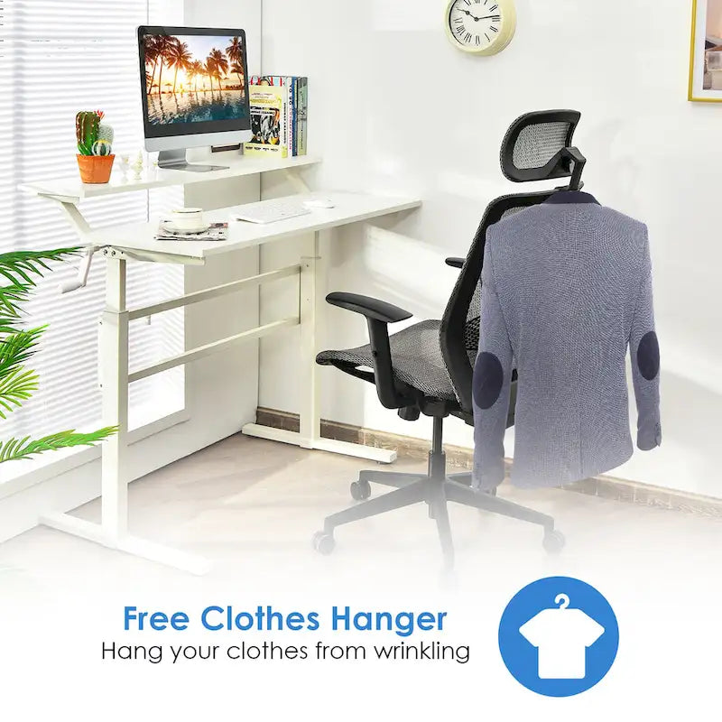 Costway Fauteuil de Bureau Ergonomique Inclinable en Maille à Dossier Haut - Voir les détails