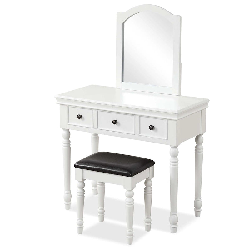Costway Coiffeuse avec Tabouret Rembourré et 3 Grands Tiroirs - Voir Détails