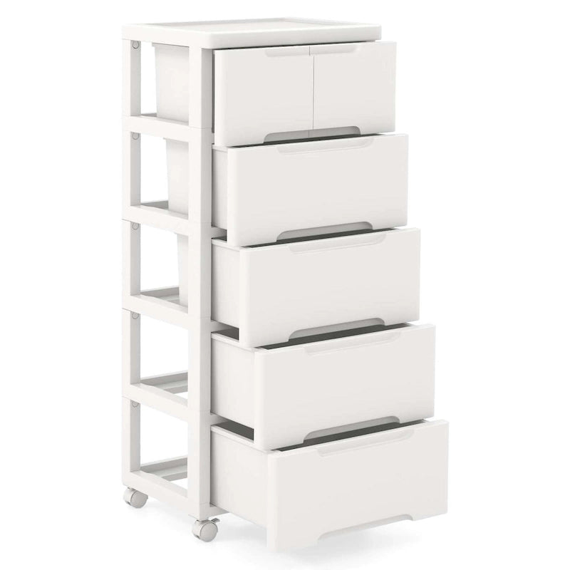Costway 1 chariot de rangement roulant en plastique à 6 tiroirs avec 4 roues universelles - Voir détails