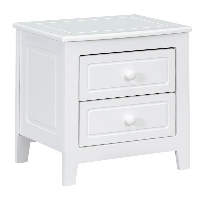 Table de chevet à 2 tiroirs Roomfitters pour chambre à coucher, table de chevet rétro de style milieu de siècle avec design classique