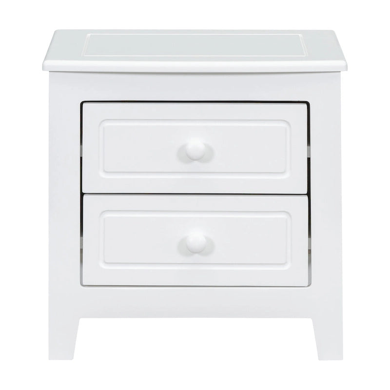 Table de chevet à 2 tiroirs Roomfitters pour chambre à coucher, table de chevet rétro de style milieu de siècle avec design classique