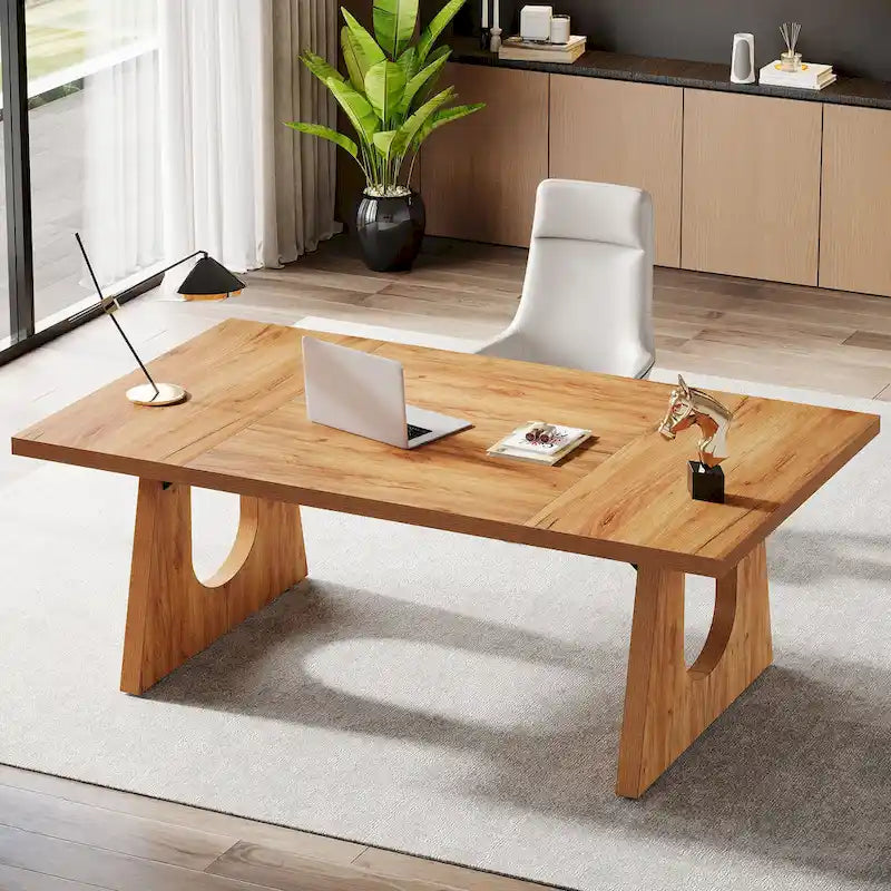 Bureau de direction de 180 cm, bureau d'ordinateur rectangulaire avec grand plateau