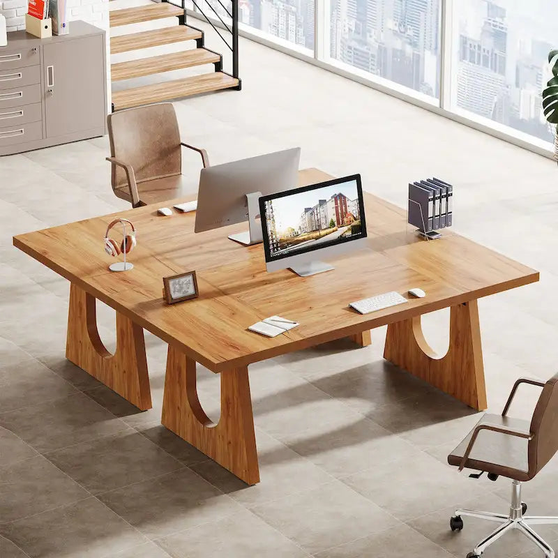 Bureau de direction de 180 cm, bureau d'ordinateur rectangulaire avec grand plateau