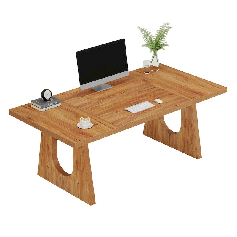 Bureau de direction de 180 cm, bureau d'ordinateur rectangulaire avec grand plateau