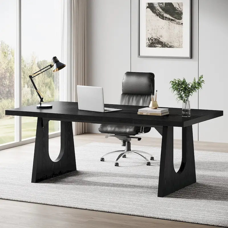 Bureau de direction de 180 cm, bureau d'ordinateur rectangulaire avec grand plateau