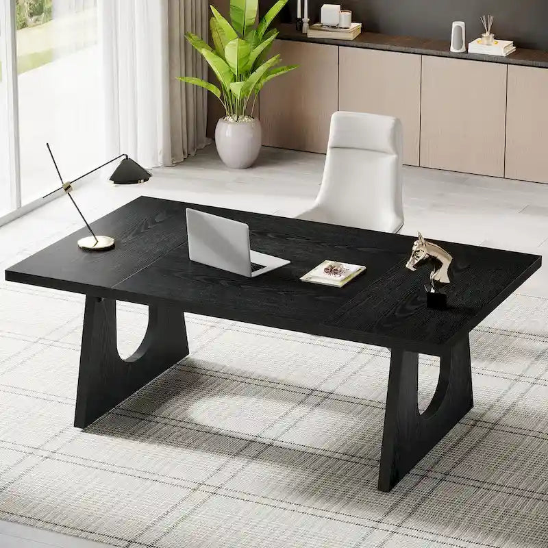 Bureau de direction de 180 cm, bureau d'ordinateur rectangulaire avec grand plateau