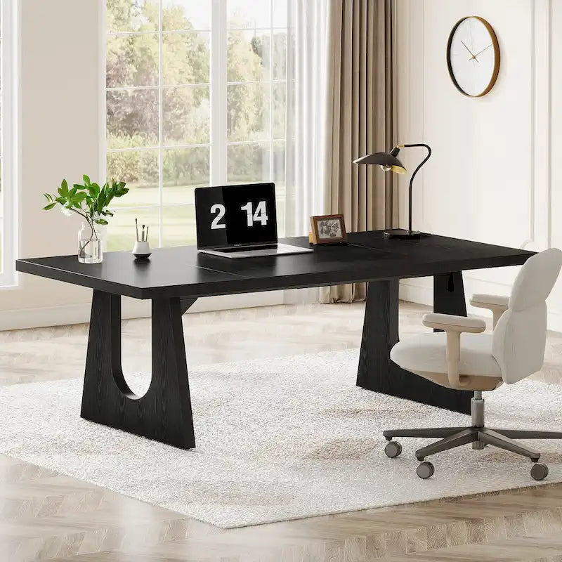 Bureau de direction de 180 cm, bureau d'ordinateur rectangulaire avec grand plateau