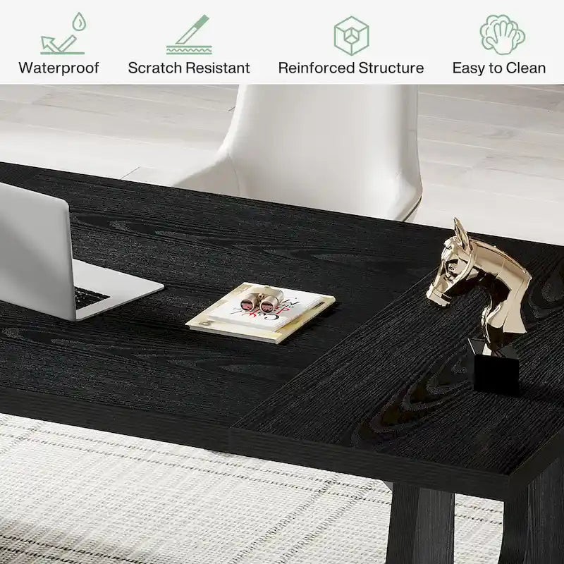 Bureau de direction de 180 cm, bureau d'ordinateur rectangulaire avec grand plateau