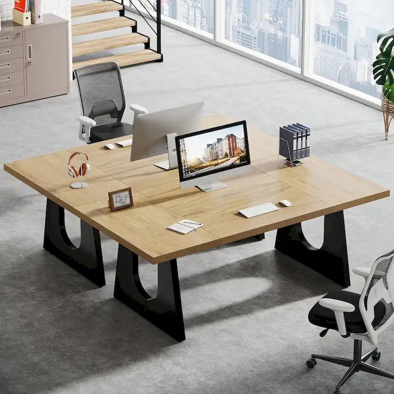 Bureau de direction de 180 cm, bureau d'ordinateur rectangulaire avec grand plateau