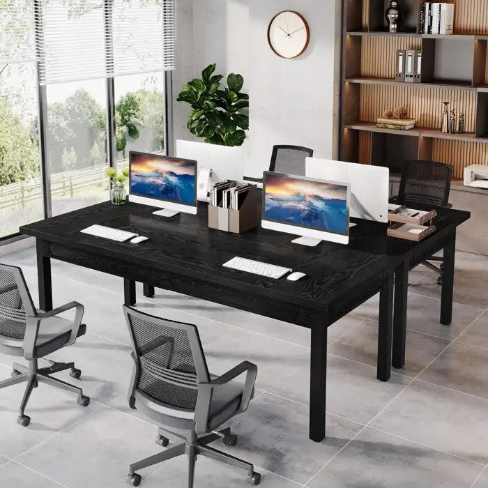 Bureau d'ordinateur de 160 cm, grand bureau de direction pour bureau à domicile