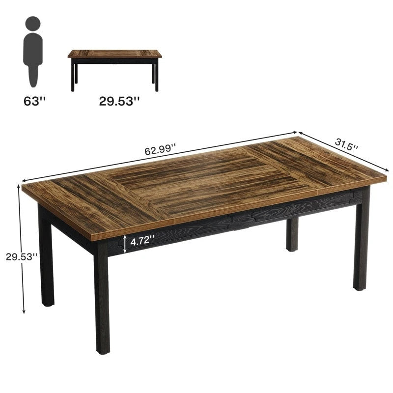 Bureau d'ordinateur de 160 cm, grand bureau de direction pour bureau à domicile