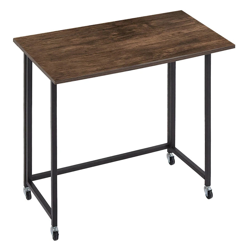 Javlerg Bureau informatique pliable mobile, 31,5 pouces, sans montage, bureau d'écriture roulant, table pour ordinateur portable pliable peu encombrante pour le bureau à domicile