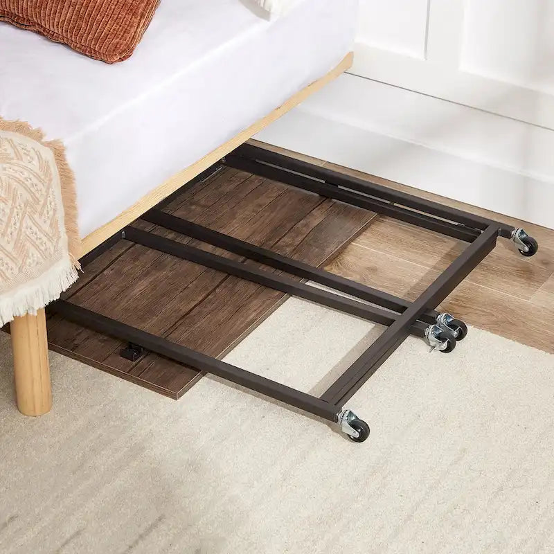 Javlerg Bureau informatique pliable mobile, 31,5 pouces, sans montage, bureau d'écriture roulant, table pour ordinateur portable pliable peu encombrante pour le bureau à domicile