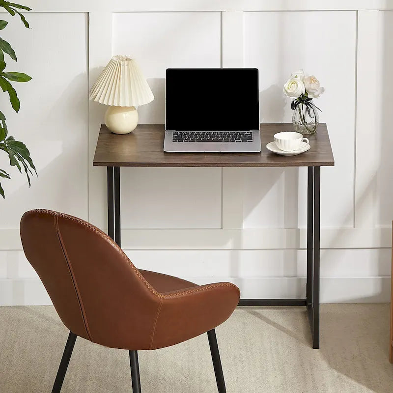 Bureau d'ordinateur pliable Javlergo, bureau d'écriture de 80 cm sans assemblage, table d'ordinateur portable pliable peu encombrante pour bureau à domicile