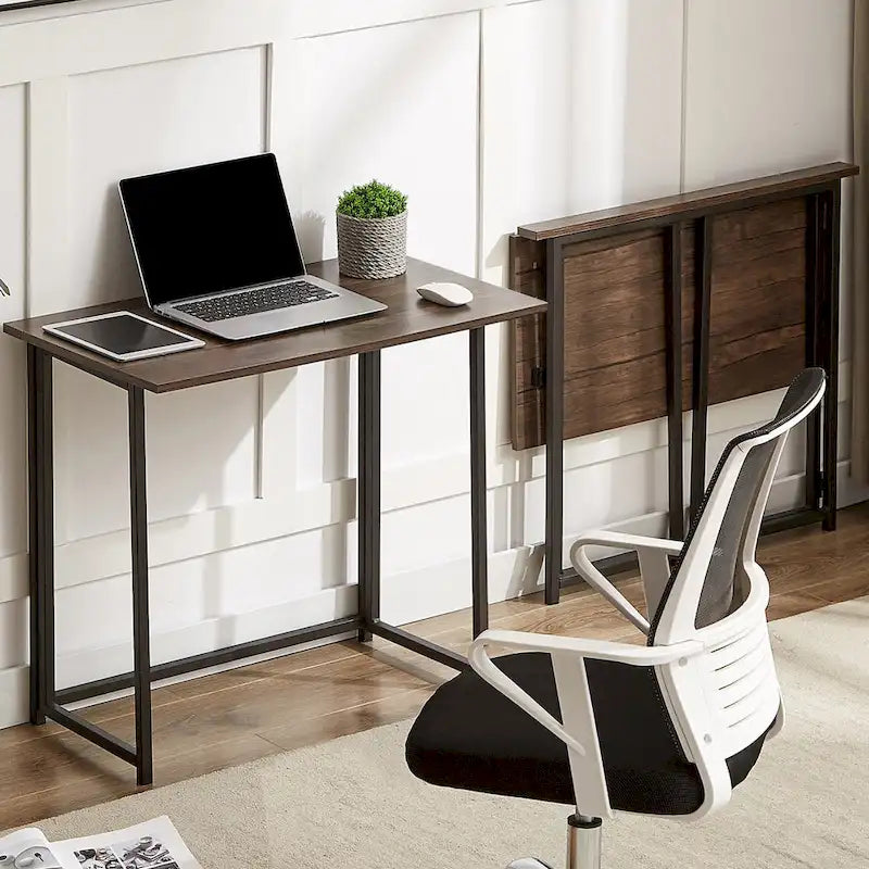 Bureau d'ordinateur pliable Javlergo, bureau d'écriture de 80 cm sans assemblage, table d'ordinateur portable pliable peu encombrante pour bureau à domicile