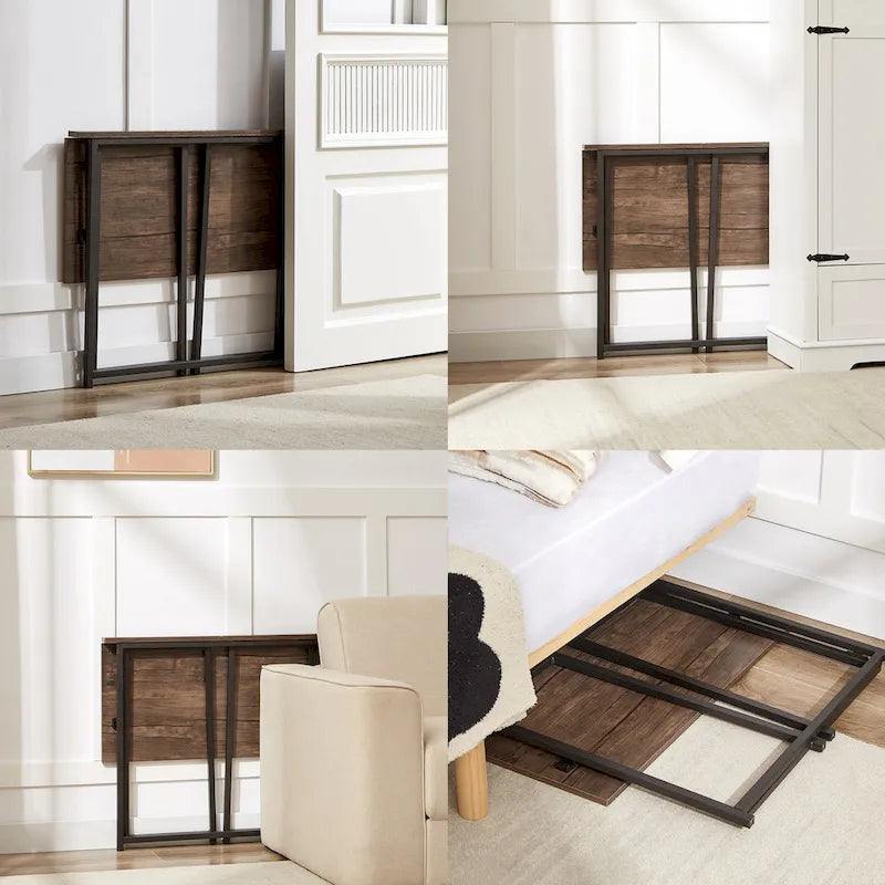 Bureau d'ordinateur pliable Javlergo, bureau d'écriture de 80 cm sans assemblage, table d'ordinateur portable pliable peu encombrante pour bureau à domicile