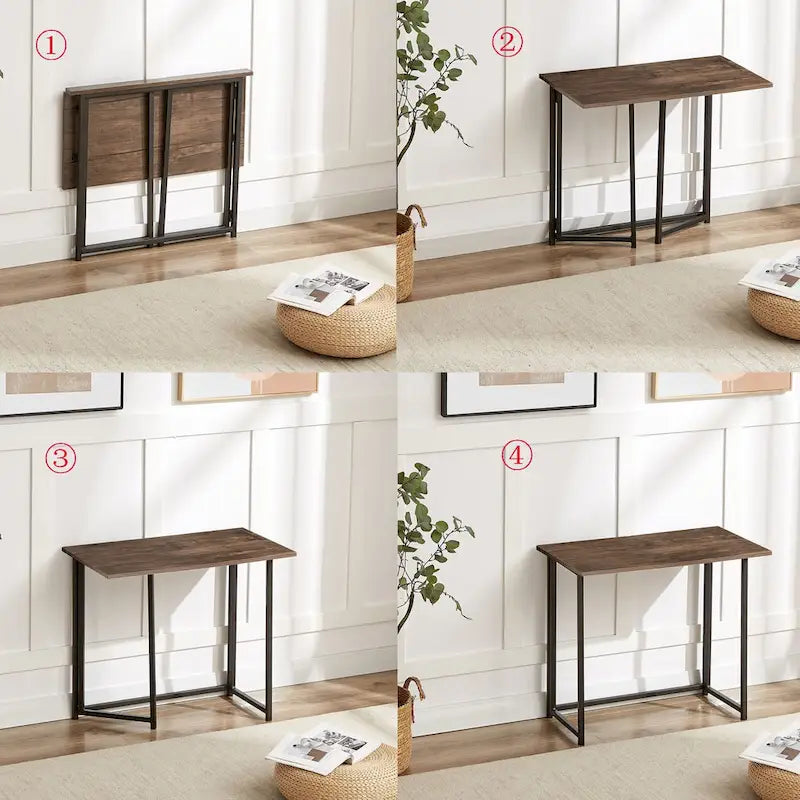 Bureau d'ordinateur pliable Javlergo, bureau d'écriture de 80 cm sans assemblage, table d'ordinateur portable pliable peu encombrante pour bureau à domicile