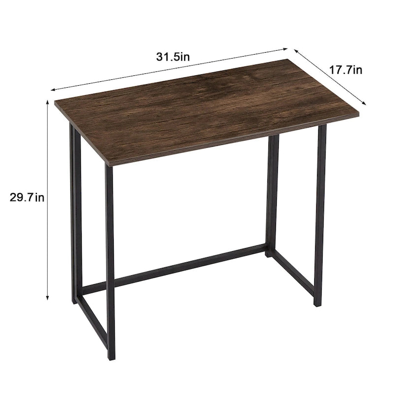 Bureau d'ordinateur pliable Javlergo, bureau d'écriture de 80 cm sans assemblage, table d'ordinateur portable pliable peu encombrante pour bureau à domicile
