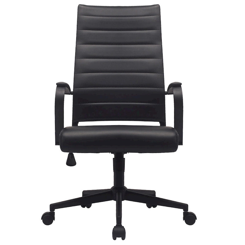 Chaise de bureau ergonomique moderne : Dossier mi-haut, cuir PU, accoudoirs, inclinaison, hauteur réglable, roulettes, pivotante