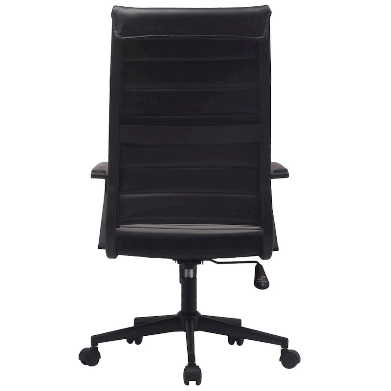 Chaise de bureau ergonomique moderne : Dossier mi-haut, cuir PU, accoudoirs, inclinaison, hauteur réglable, roulettes, pivotante