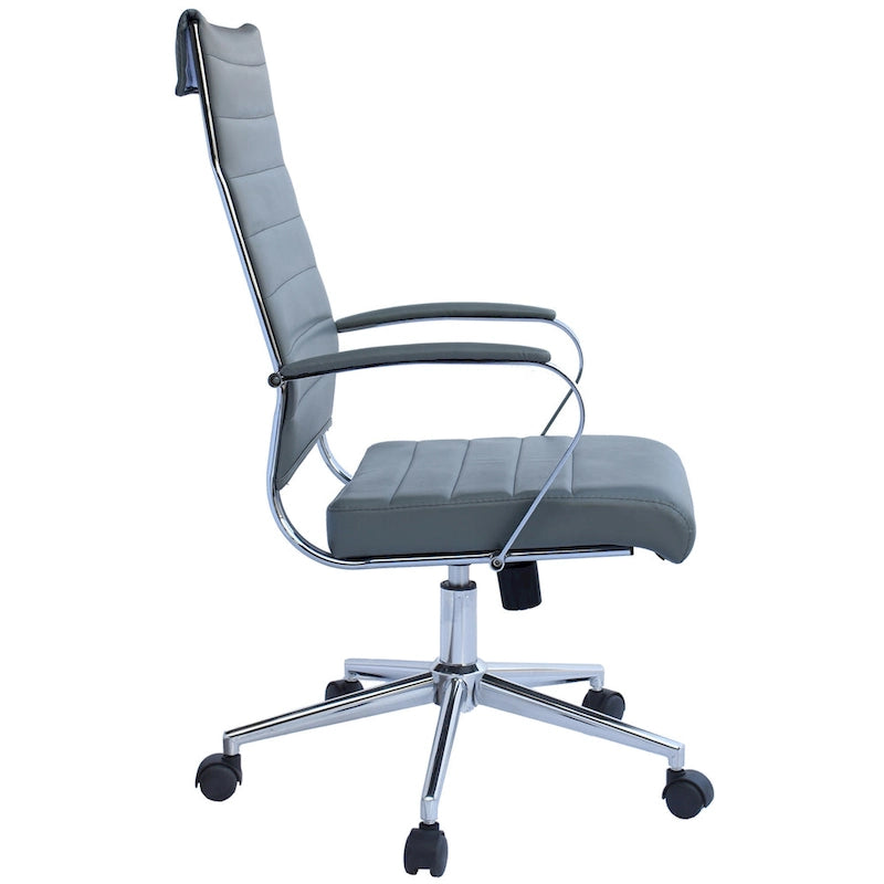 Chaise de bureau ergonomique moderne : Dossier mi-haut, cuir PU, accoudoirs, inclinaison, hauteur réglable, roulettes, pivotante