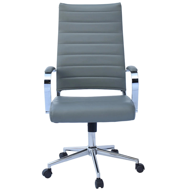 Chaise de bureau ergonomique moderne : Dossier mi-haut, cuir PU, accoudoirs, inclinaison, hauteur réglable, roulettes, pivotante