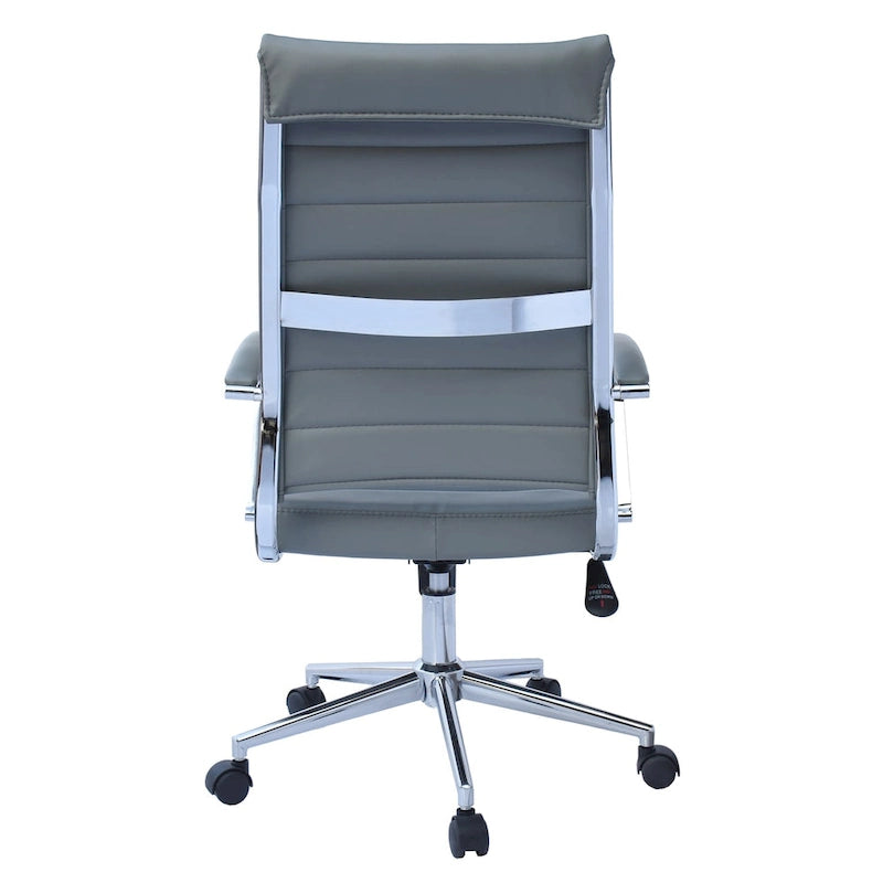 Chaise de bureau ergonomique moderne : Dossier mi-haut, cuir PU, accoudoirs, inclinaison, hauteur réglable, roulettes, pivotante