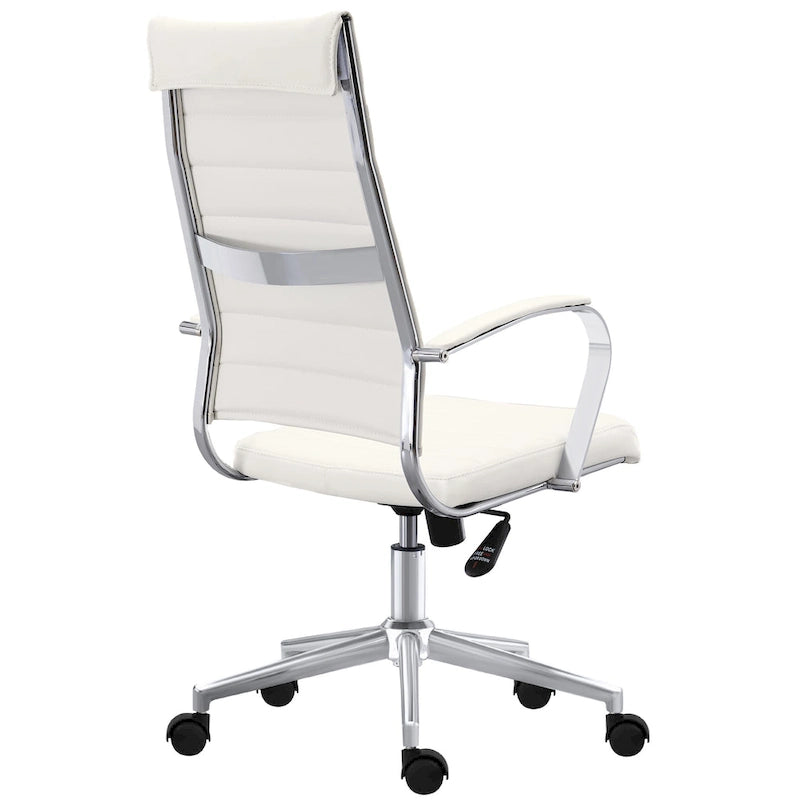 Chaise de bureau ergonomique moderne : Dossier mi-haut, cuir PU, accoudoirs, inclinaison, hauteur réglable, roulettes, pivotante