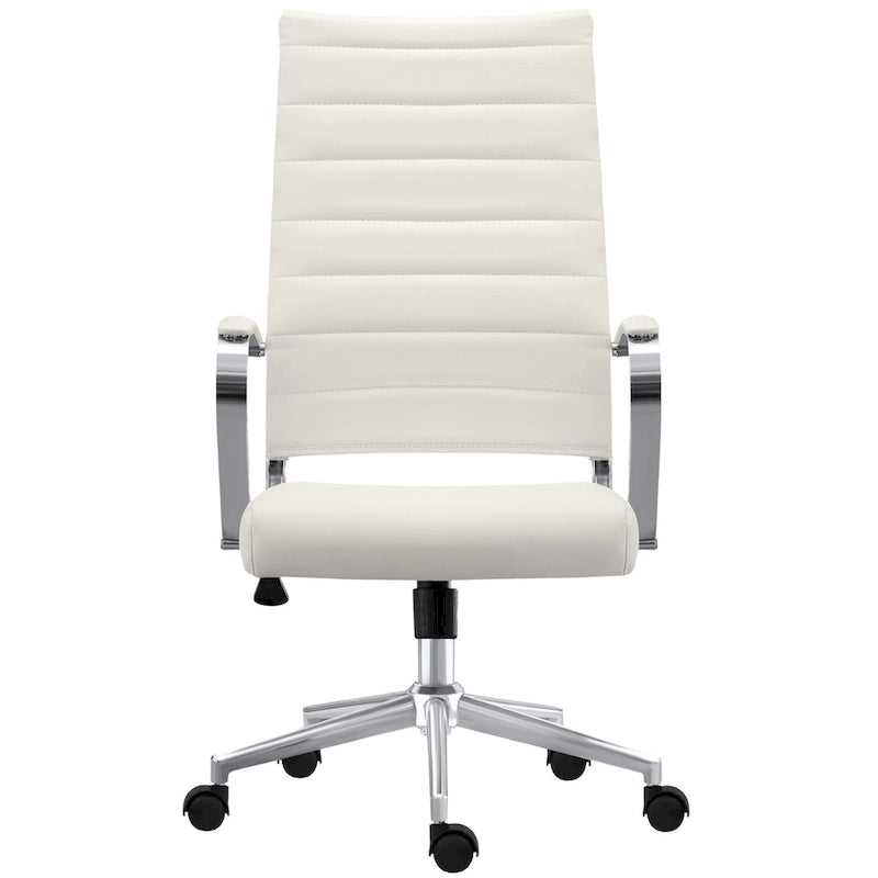 Chaise de bureau ergonomique moderne : Dossier mi-haut, cuir PU, accoudoirs, inclinaison, hauteur réglable, roulettes, pivotante