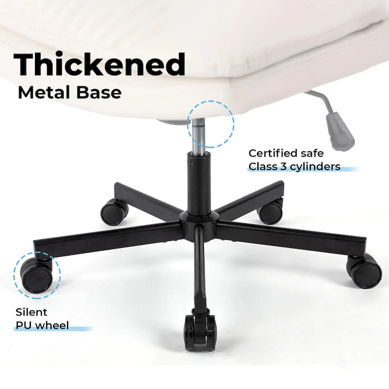 Chaise de bureau pivotante à roulettes grande taille 360°