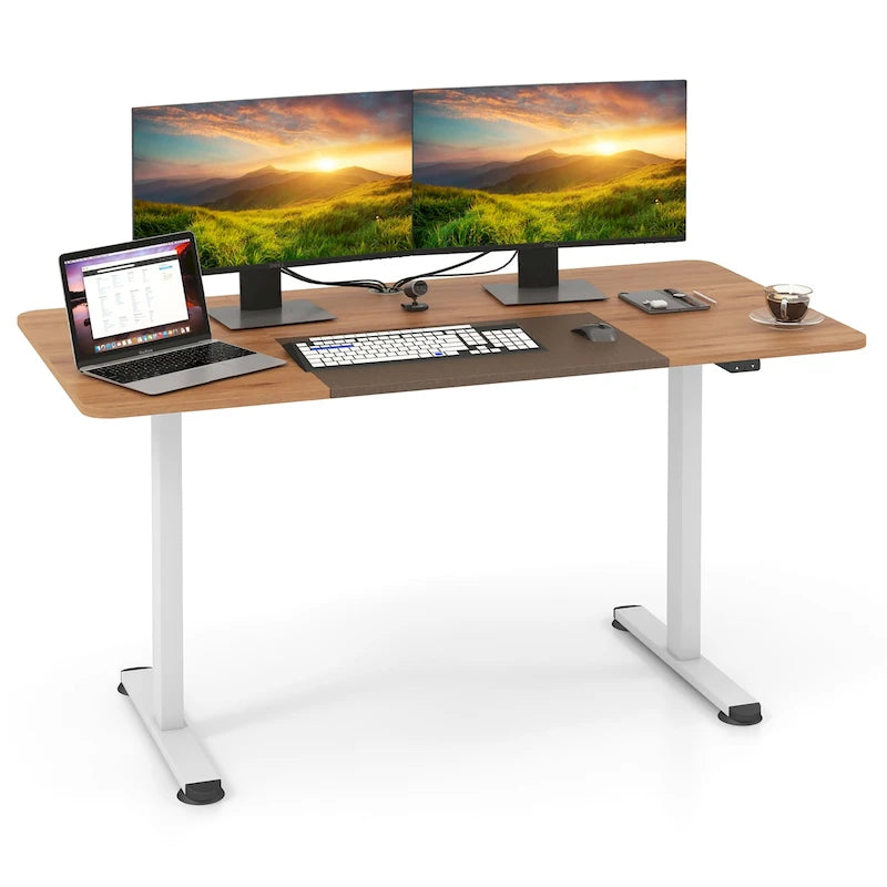 Gymax 55 Bureau Debout Électrique Réglable en Hauteur pour Bureau à Domicile