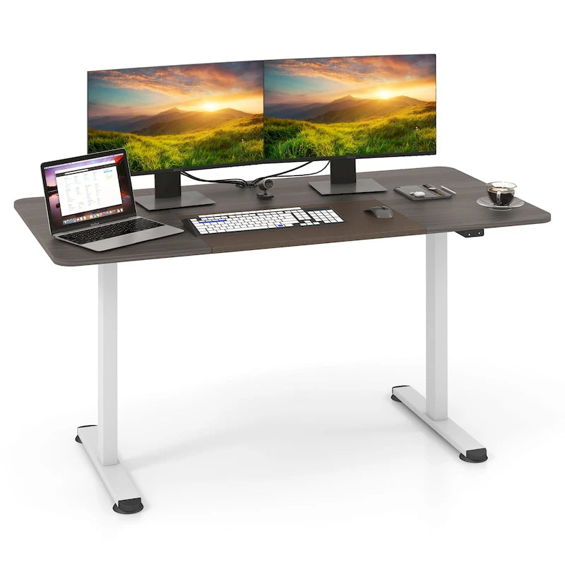 Gymax 55 Bureau Debout Électrique Réglable en Hauteur pour Bureau à Domicile
