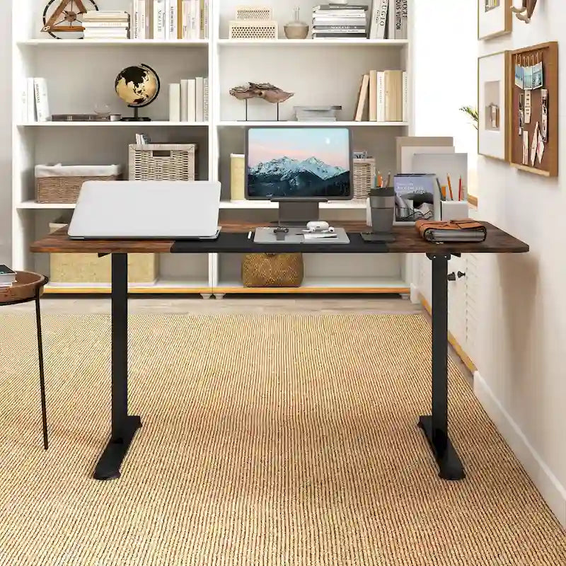 Gymax 55 Bureau Debout Électrique Réglable en Hauteur pour Bureau à Domicile