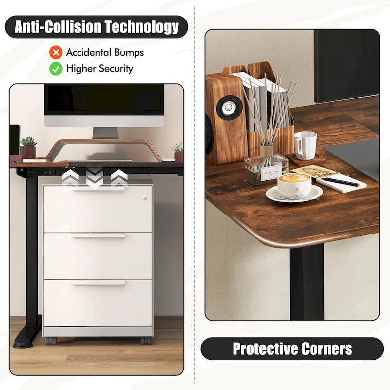 Gymax 55 Bureau Debout Électrique Réglable en Hauteur pour Bureau à Domicile