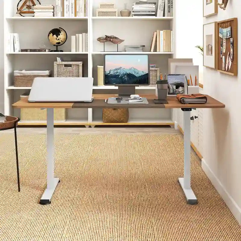 Gymax 55 Bureau Debout Électrique Réglable en Hauteur pour Bureau à Domicile