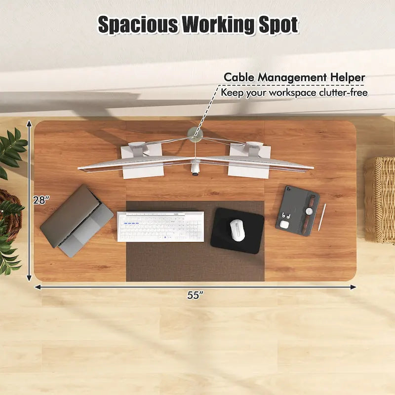 Gymax 55 Bureau Debout Électrique Réglable en Hauteur pour Bureau à Domicile