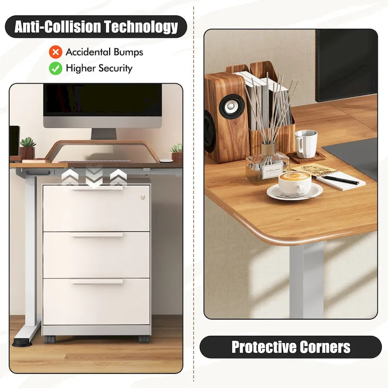 Gymax 55 Bureau Debout Électrique Réglable en Hauteur pour Bureau à Domicile