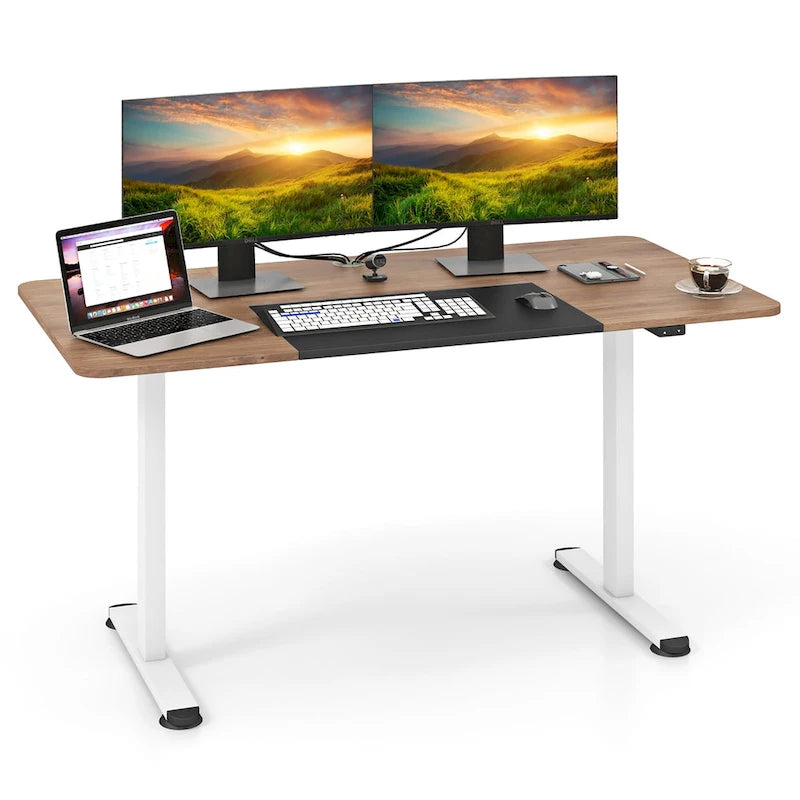 Gymax 55 Bureau Debout Électrique Réglable en Hauteur pour Bureau à Domicile