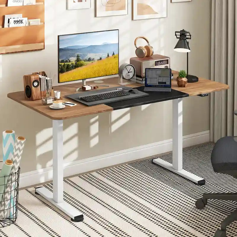 Gymax 55 Bureau Debout Électrique Réglable en Hauteur pour Bureau à Domicile