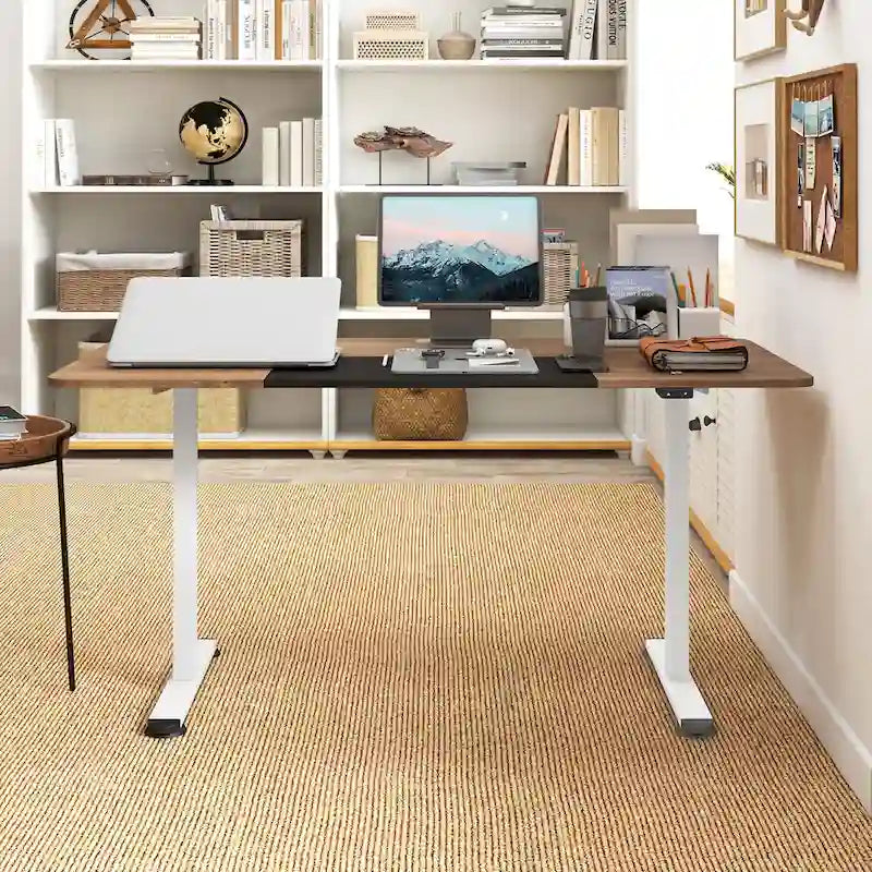 Gymax 55 Bureau Debout Électrique Réglable en Hauteur pour Bureau à Domicile